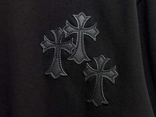 クロムハーツコピータグ付きレザー半袖Tシャツ