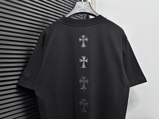 クロムハーツコピータグ付きレザー半袖Tシャツ