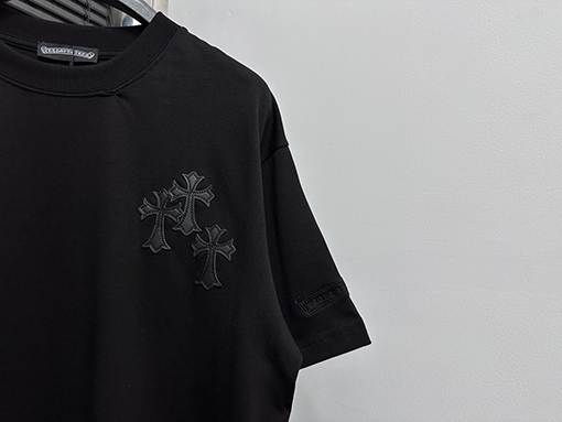 クロムハーツコピータグ付きレザー半袖Tシャツ
