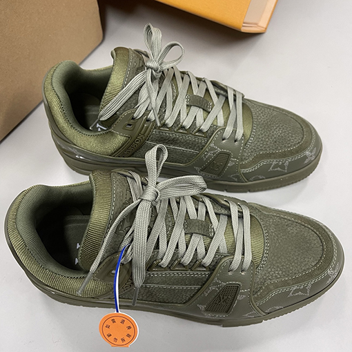 ルイヴィトンLouis V Trainer 25Ss ミリタリー迷彩配色スニーカー