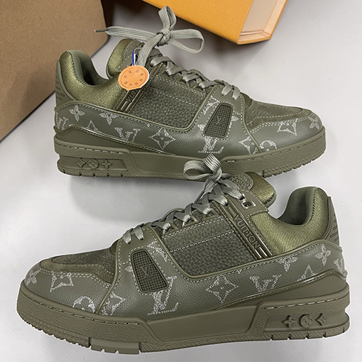 ルイヴィトンLouis V Trainer 25Ss ミリタリー迷彩配色スニーカー