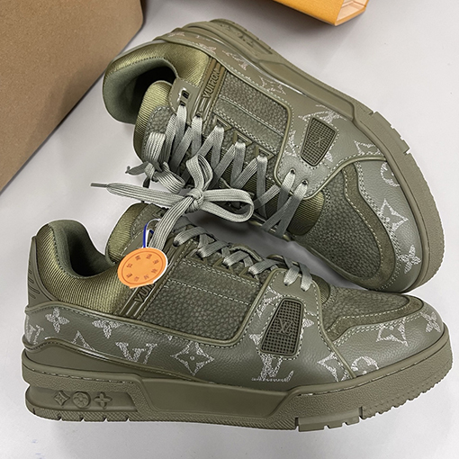 ルイヴィトンLouis V Trainer 25Ss ミリタリー迷彩配色スニーカー