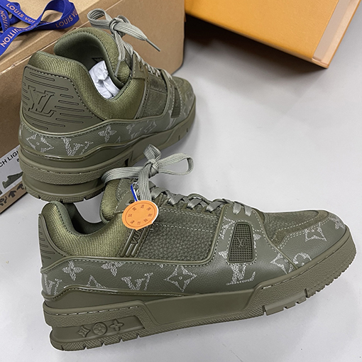 ルイヴィトンLouis V Trainer 25Ss ミリタリー迷彩配色スニーカー