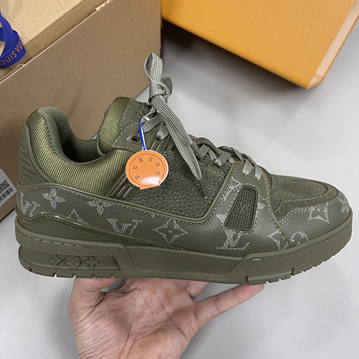 ルイヴィトンLouis V Trainer 25Ss ミリタリー迷彩配色スニーカー