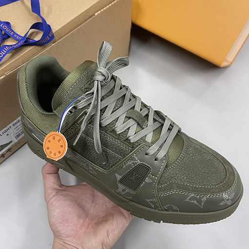 ルイヴィトンLouis V Trainer 25Ss ミリタリー迷彩配色スニーカー