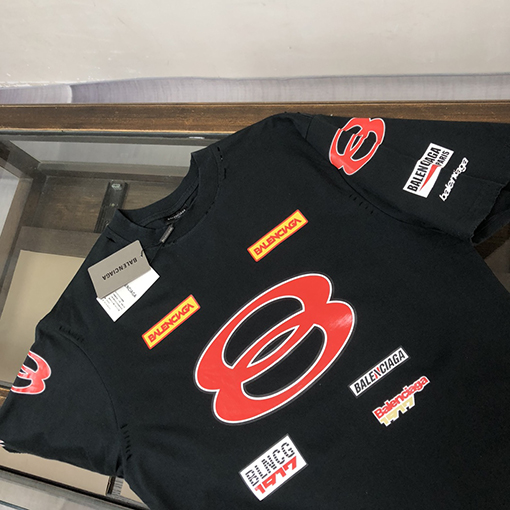 バレンシアガ25ssカップルラウンドネック半袖Tシャツ