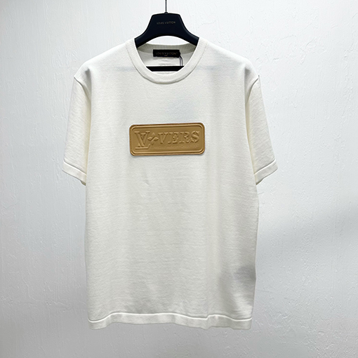ルイヴィトンニットレザー半袖Tシャツ