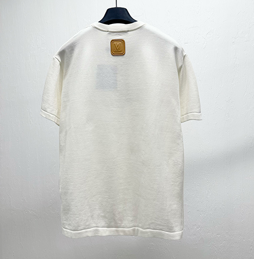 ルイヴィトンニットレザー半袖Tシャツ