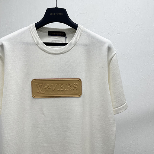 ルイヴィトンニットレザー半袖Tシャツ