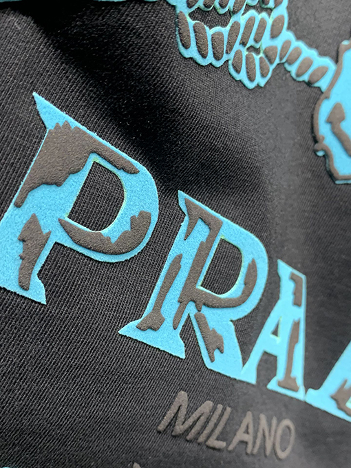 プラダコピー新しいロゴスエード発泡Tシャツ