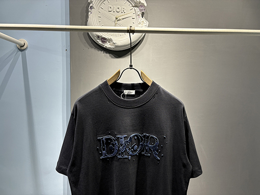 ディオール新しい立体ビーズ刺繍Tシャツ
