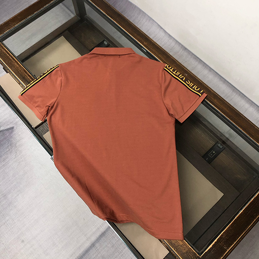 ルイヴィトンコピー胸にロゴ刺繍ロゴ半袖ポロシャツ