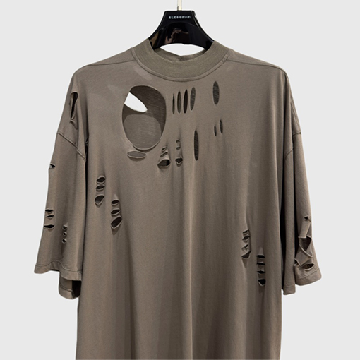 リックオウエンス穴の開いた半袖Tシャツ