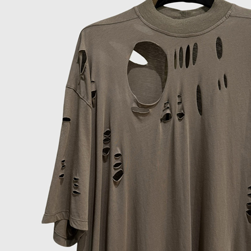 リックオウエンス穴の開いた半袖Tシャツ