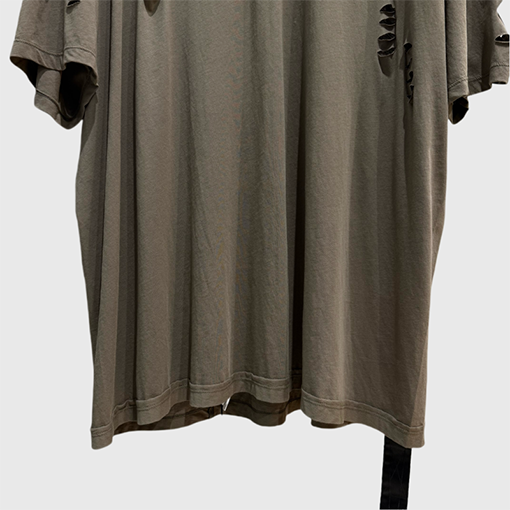 リックオウエンス穴の開いた半袖Tシャツ