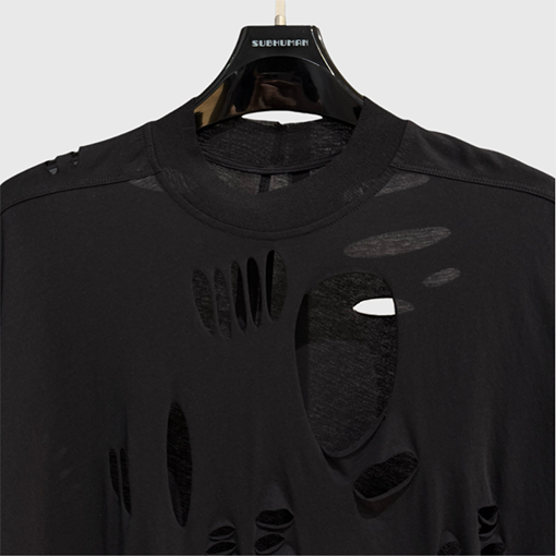 リックオウエンス穴の開いた半袖Tシャツ