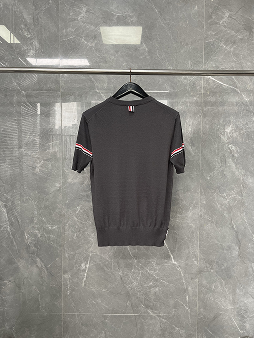 トムブラウンコピーストライプニットクルーネックTシャツ