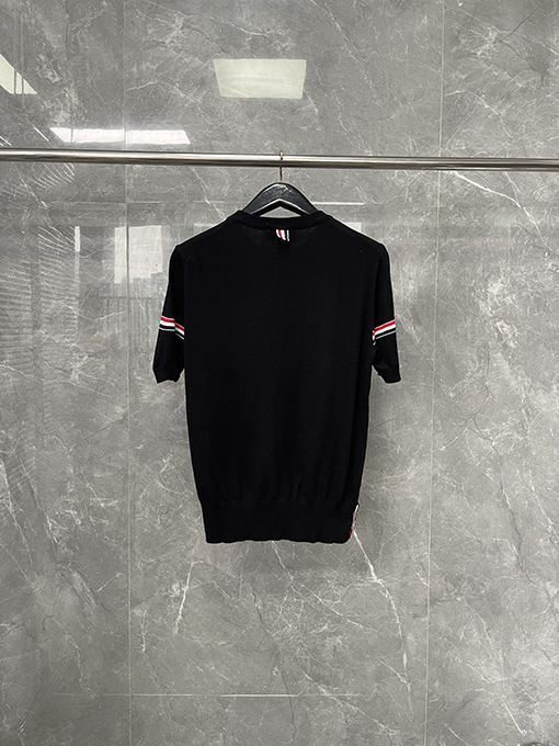 トムブラウンコピーストライプニットクルーネックTシャツ
