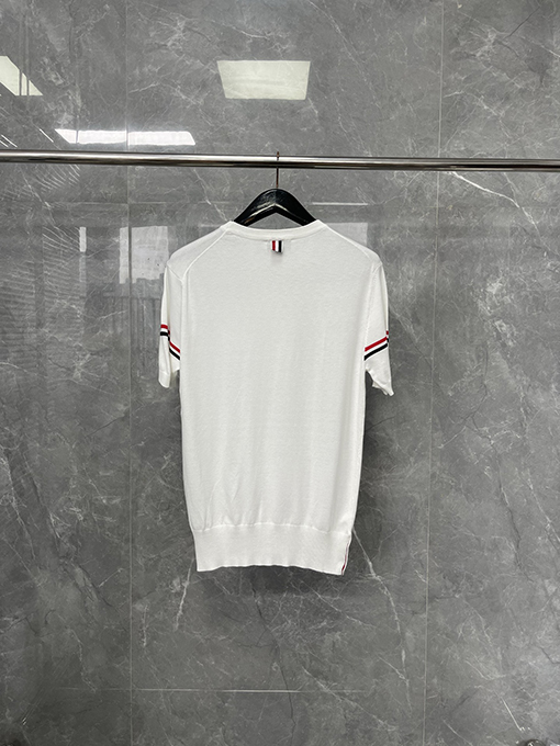 トムブラウンコピーストライプニットクルーネックTシャツ