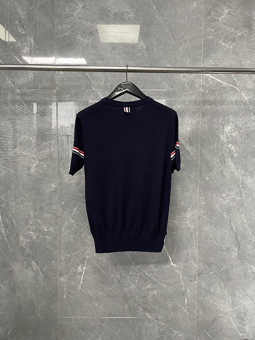 トムブラウンコピーストライプニットクルーネックTシャツ
