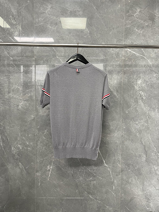 トムブラウンコピーストライプニットクルーネックTシャツ