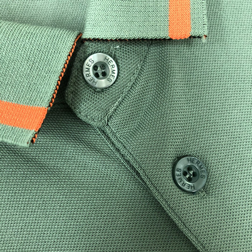 エルメスコピー ロゴデザイン付きボタン半袖ポロシャツ