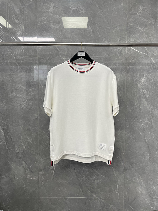 トムブラウンコピー極細ウォーターリップル半袖Tシャツ