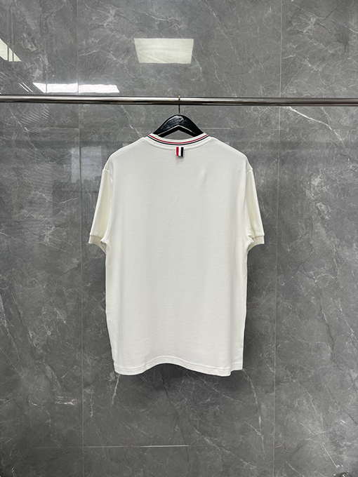 トムブラウンコピー極細ウォーターリップル半袖Tシャツ