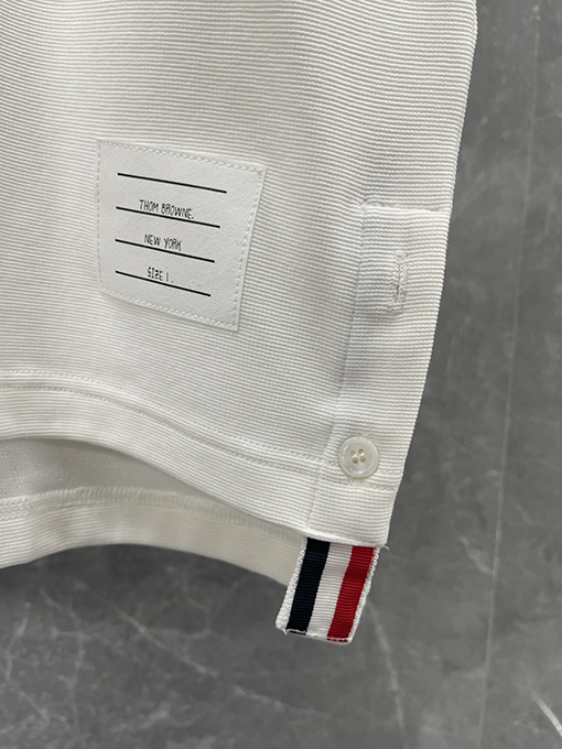 トムブラウンコピー極細ウォーターリップル半袖Tシャツ
