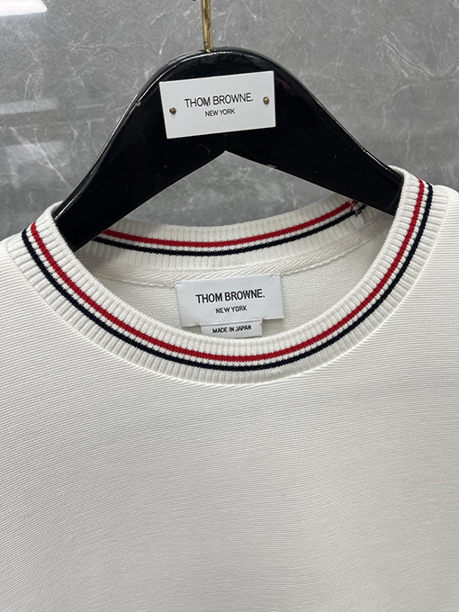 トムブラウンコピー極細ウォーターリップル半袖Tシャツ
