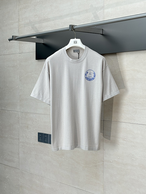 ディオールスーパーコピー刺繍ロゴ半袖Tシャツ