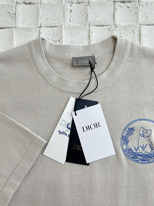 ディオールスーパーコピー刺繍ロゴ半袖Tシャツ