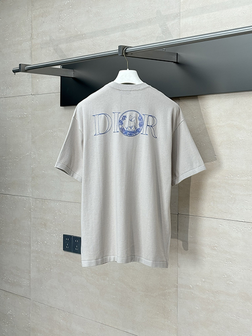 ディオールスーパーコピー刺繍ロゴ半袖Tシャツ