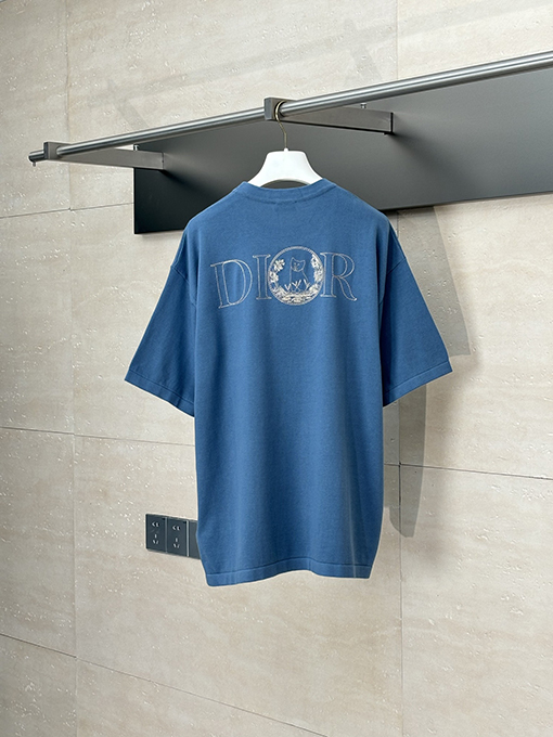 ディオールスーパーコピー刺繍ロゴ半袖Tシャツ
