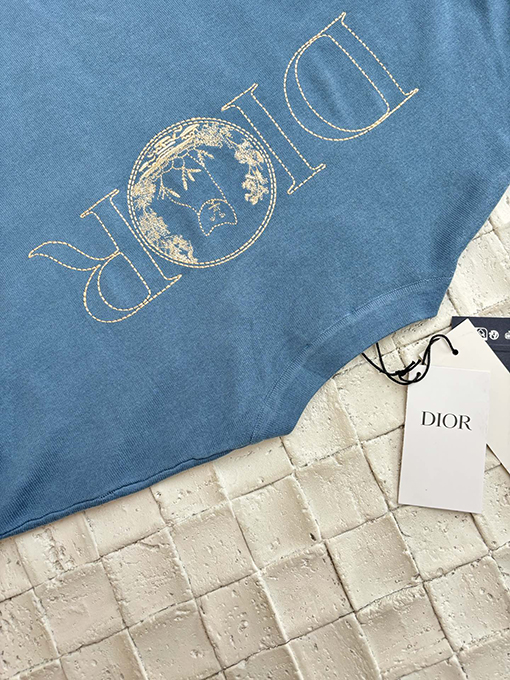 ディオールスーパーコピー刺繍ロゴ半袖Tシャツ