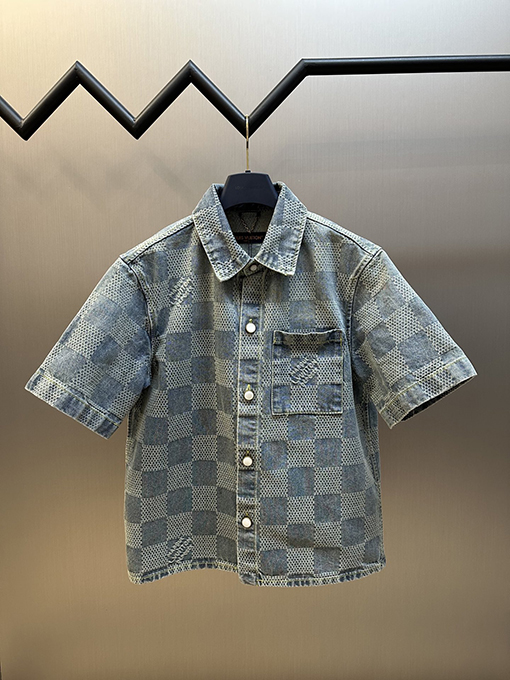 ルイヴィトンDAMIER 3D半袖デニムシャツ