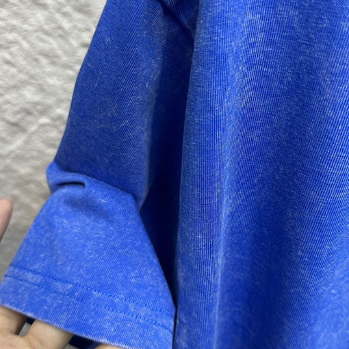 バレンシアガスノーフレーク古いウォッシュレトロなラウンドネック半袖シャツ