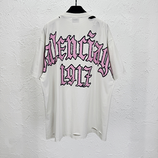 バレンシアガバックプリント半袖Tシャツ