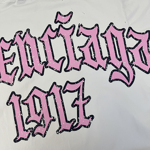 バレンシアガバックプリント半袖Tシャツ