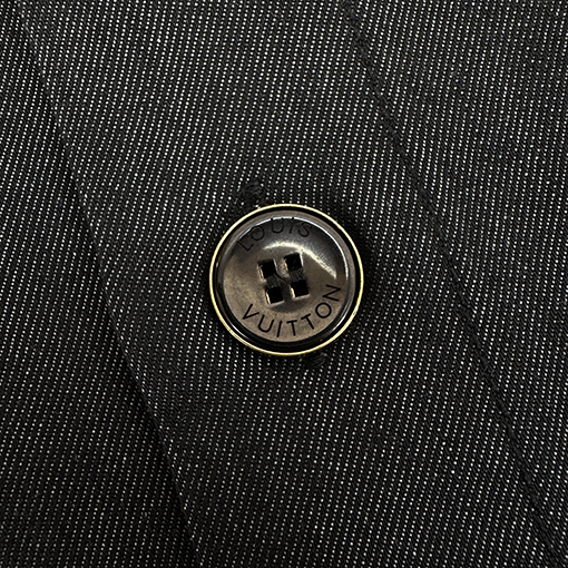 ルイヴィトン 刺繍デニム半袖シャツ