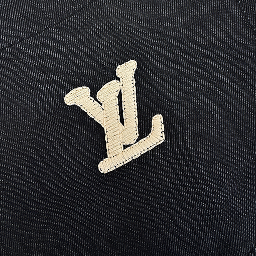 ルイヴィトン 刺繍デニム半袖シャツ
