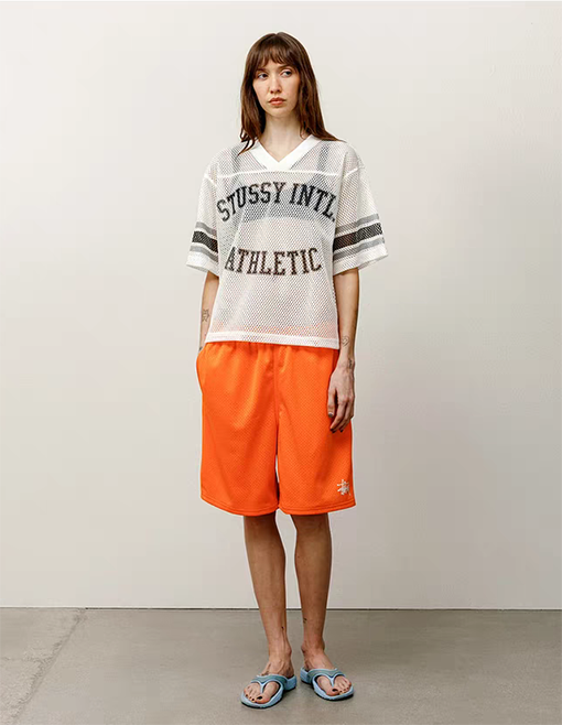 Stussy SS25 STüSSY INTERNATIONAL TEAM JERSEYメッシュVネックTシャツ