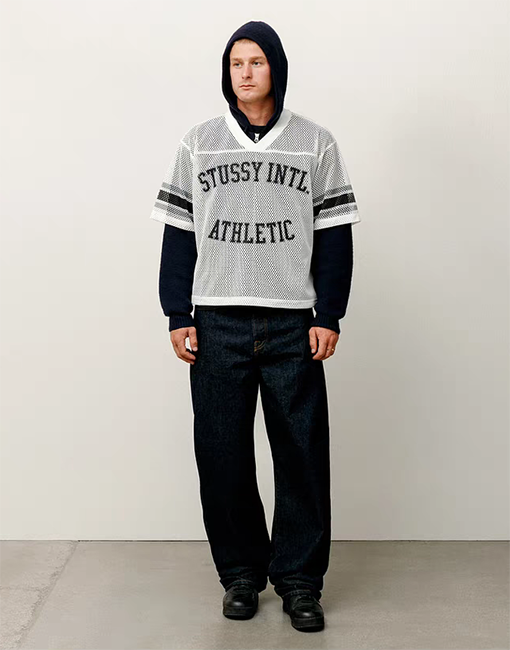 Stussy SS25 STüSSY INTERNATIONAL TEAM JERSEYメッシュVネックTシャツ