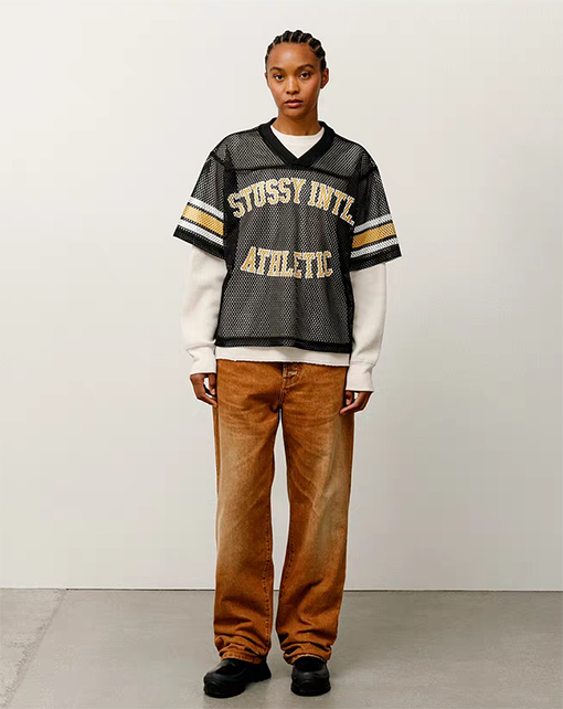Stussy SS25 STüSSY INTERNATIONAL TEAM JERSEYメッシュVネックTシャツ