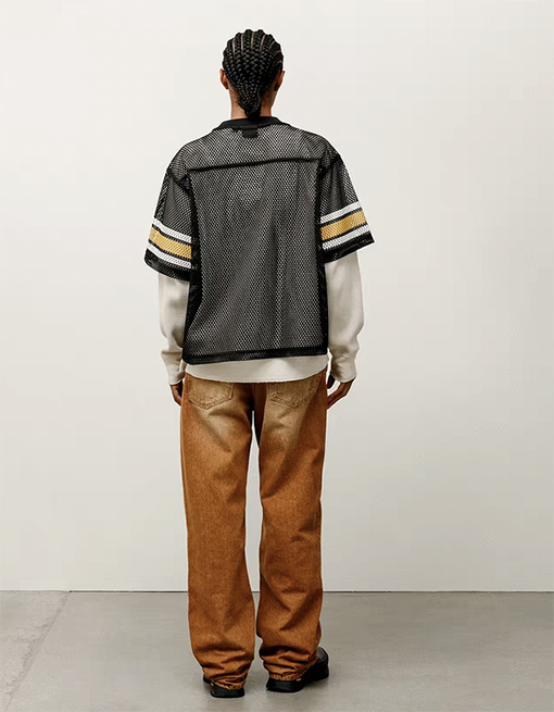 Stussy SS25 STüSSY INTERNATIONAL TEAM JERSEYメッシュVネックTシャツ