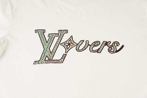 ルイヴィトンビーズ刺繍半袖Tシャツ