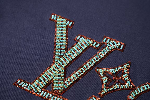 ルイヴィトンビーズ刺繍半袖Tシャツ