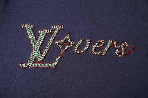 ルイヴィトンビーズ刺繍半袖Tシャツ