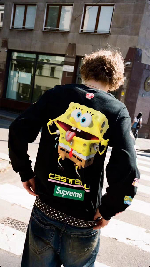シュプリームコピー SS25 SPONGEBOB CASTELLI RACING L/S クルーネック長袖シャツ