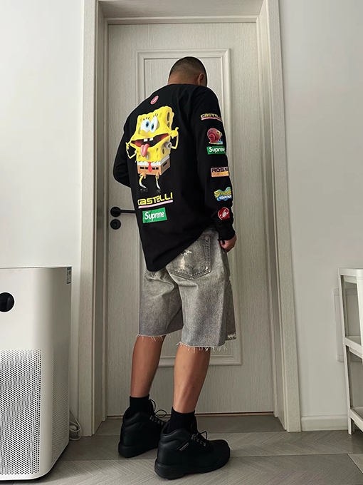 シュプリームコピー SS25 SPONGEBOB CASTELLI RACING L/S クルーネック長袖シャツ
